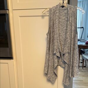White House Black Market Heather Gray Sleeveless Cardigan/ Cover Up.
